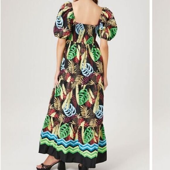 Forever 21 ,Tropican Print Cotton  Maxi Dress - Picture 4 of 7